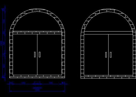 弧形拱窗造型01cad图纸